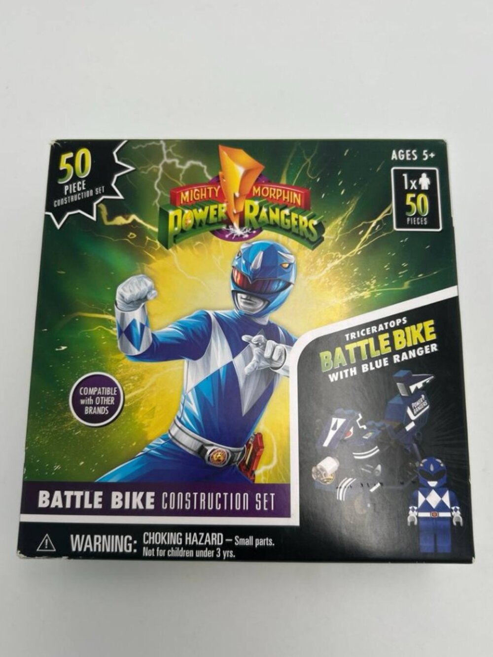 ⚡ Mighty Morphin Power Rangers Triceratops Battle Bike Building Set